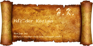 Héder Kozima névjegykártya